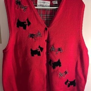 Red Vest with Scottie Dog Appliqué